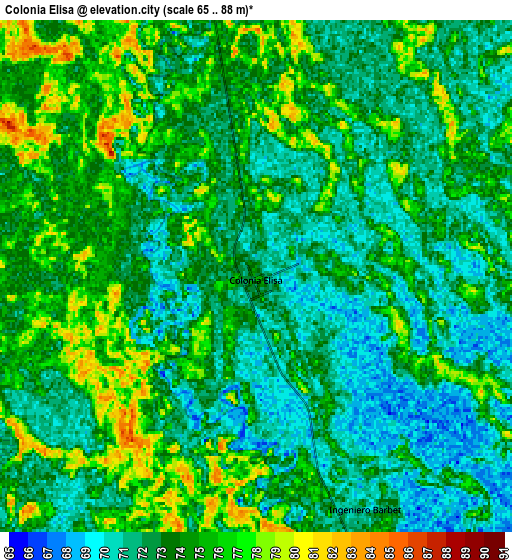 Zoom OUT 2x Colonia Elisa, Argentina elevation map