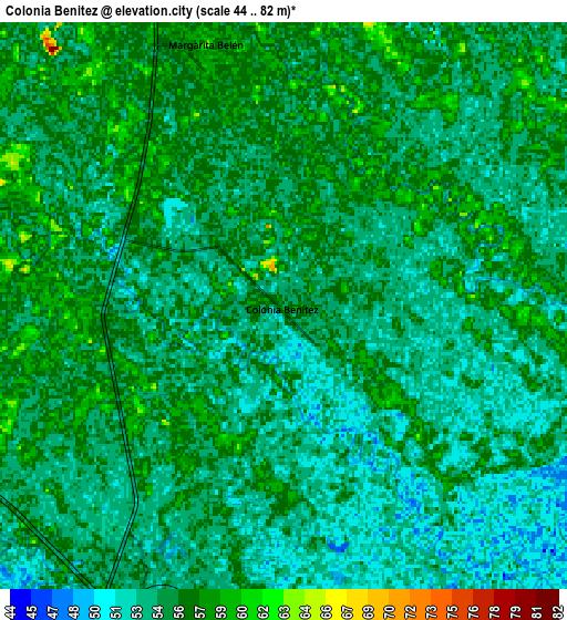 Zoom OUT 2x Colonia Benítez, Argentina elevation map