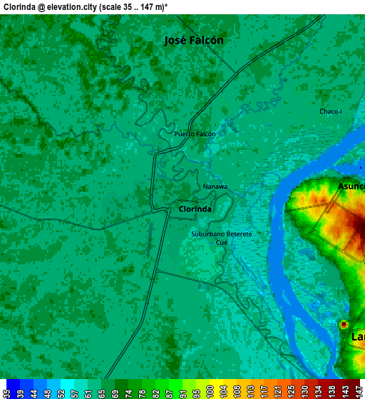Zoom OUT 2x Clorinda, Argentina elevation map