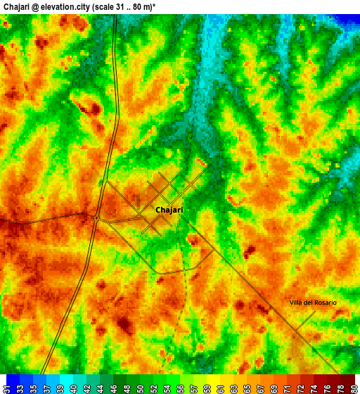 Zoom OUT 2x Chajarí, Argentina elevation map
