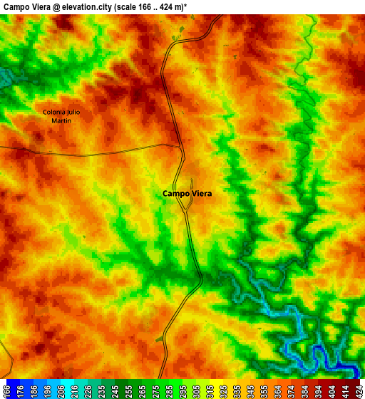 Zoom OUT 2x Campo Viera, Argentina elevation map