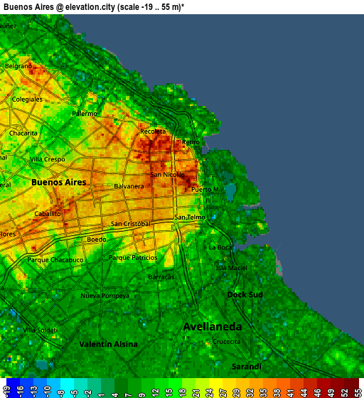 Zoom OUT 2x Buenos Aires, Argentina elevation map