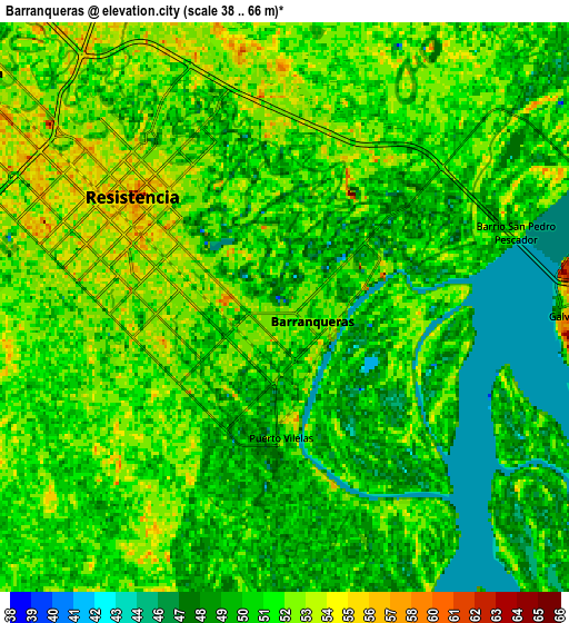 Zoom OUT 2x Barranqueras, Argentina elevation map