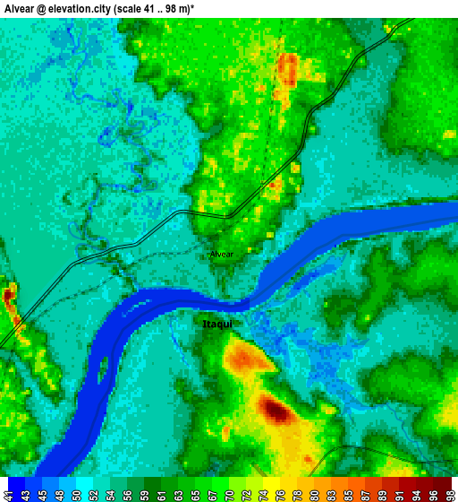 Zoom OUT 2x Alvear, Argentina elevation map