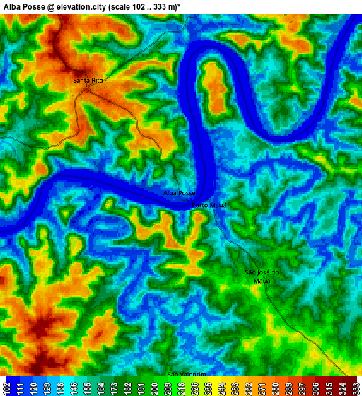 Zoom OUT 2x Alba Posse, Argentina elevation map