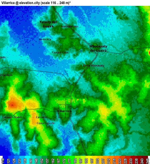 Zoom OUT 2x Villarrica, Paraguay elevation map