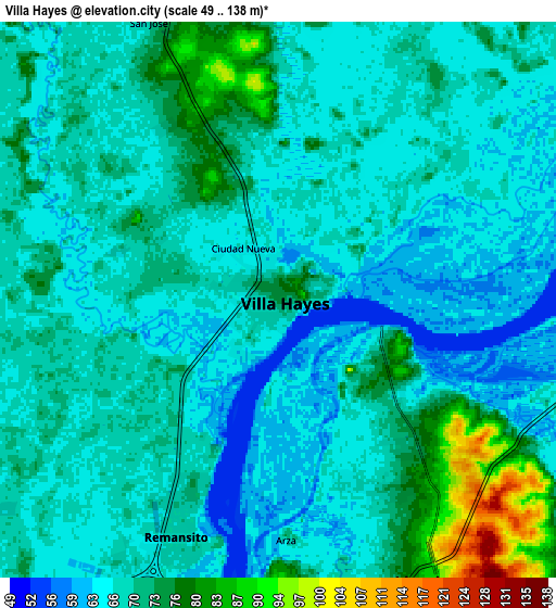 Zoom OUT 2x Villa Hayes, Paraguay elevation map