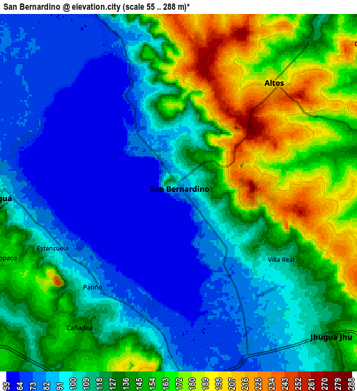 Zoom OUT 2x San Bernardino, Paraguay elevation map