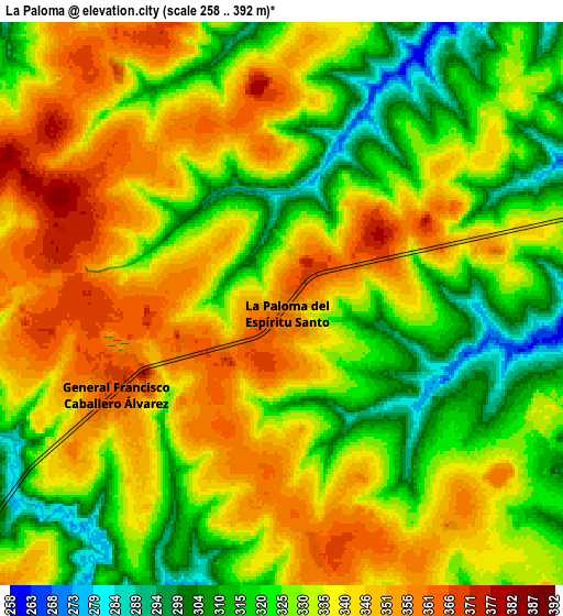 Zoom OUT 2x La Paloma, Paraguay elevation map