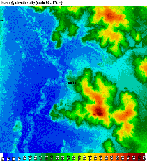 Zoom OUT 2x Iturbe, Paraguay elevation map