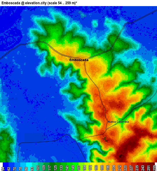 Zoom OUT 2x Emboscada, Paraguay elevation map