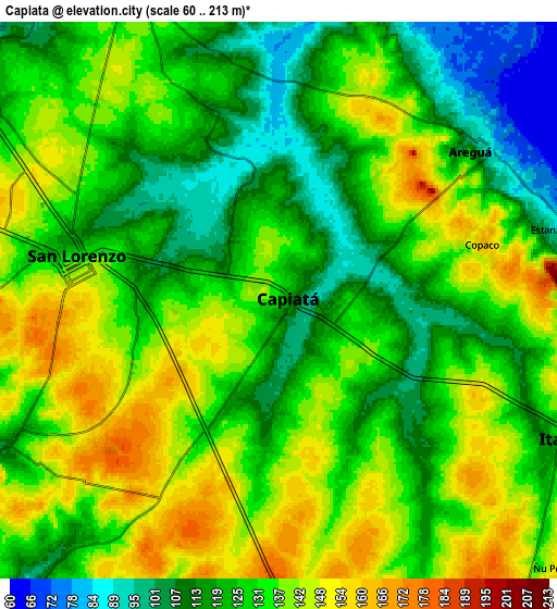 Zoom OUT 2x Capiatá, Paraguay elevation map