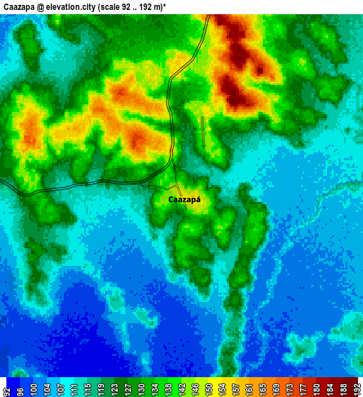 Zoom OUT 2x Caazapá, Paraguay elevation map