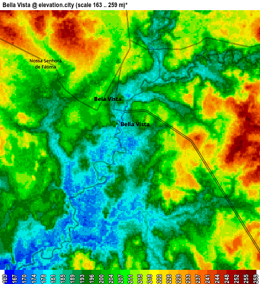 Zoom OUT 2x Bella Vista, Paraguay elevation map