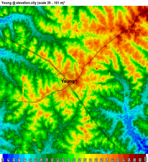 Zoom OUT 2x Young, Uruguay elevation map