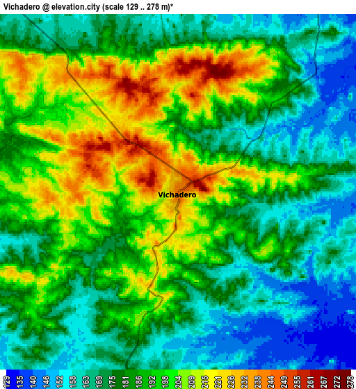 Zoom OUT 2x Vichadero, Uruguay elevation map