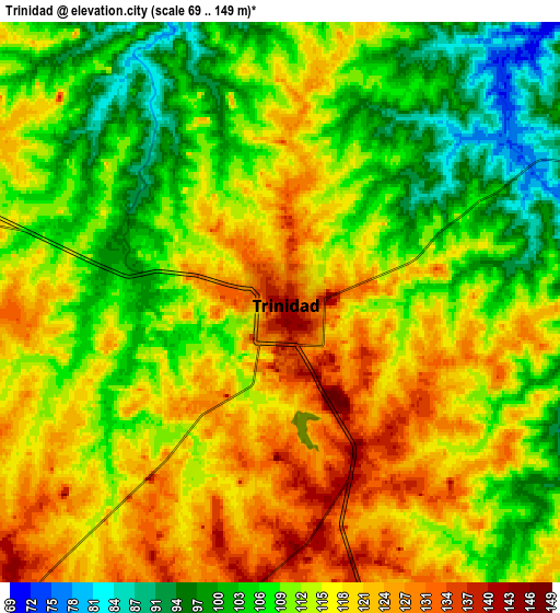 Zoom OUT 2x Trinidad, Uruguay elevation map