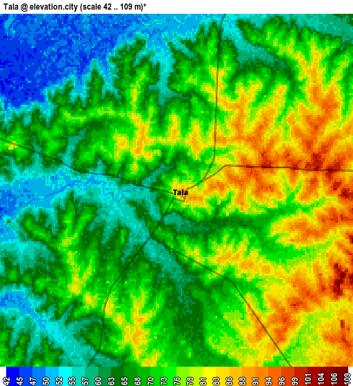 Zoom OUT 2x Tala, Uruguay elevation map