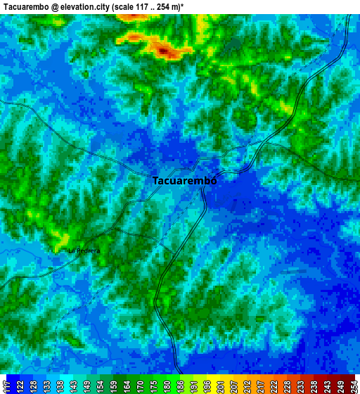 Zoom OUT 2x Tacuarembó, Uruguay elevation map