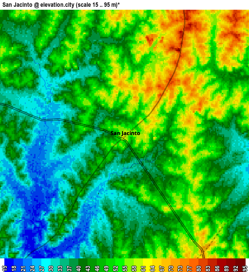 Zoom OUT 2x San Jacinto, Uruguay elevation map