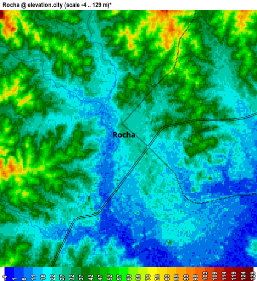 Zoom OUT 2x Rocha, Uruguay elevation map