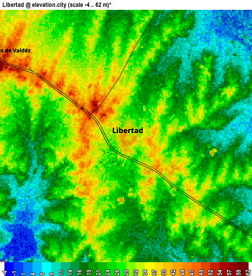 Zoom OUT 2x Libertad, Uruguay elevation map