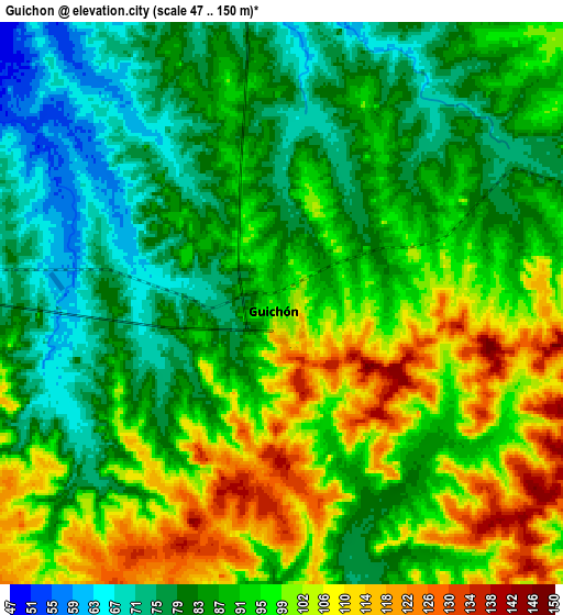Zoom OUT 2x Guichón, Uruguay elevation map