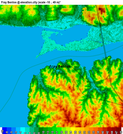 Zoom OUT 2x Fray Bentos, Uruguay elevation map