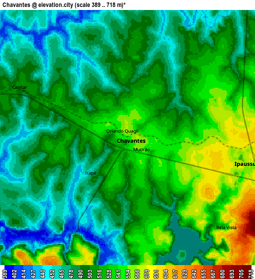 Zoom OUT 2x Chavantes, Brazil elevation map