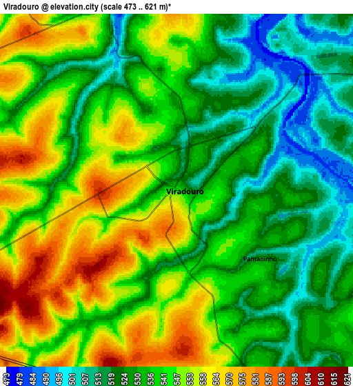 Zoom OUT 2x Viradouro, Brazil elevation map