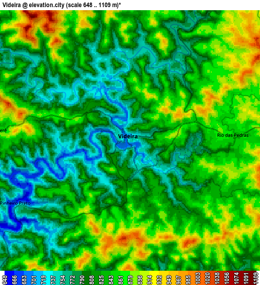 Zoom OUT 2x Videira, Brazil elevation map