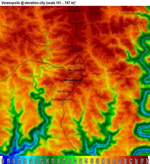 Zoom OUT 2x Veranópolis, Brazil elevation map