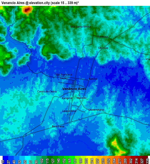 Zoom OUT 2x Venâncio Aires, Brazil elevation map