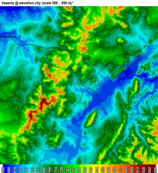 Zoom OUT 2x Vazante, Brazil elevation map