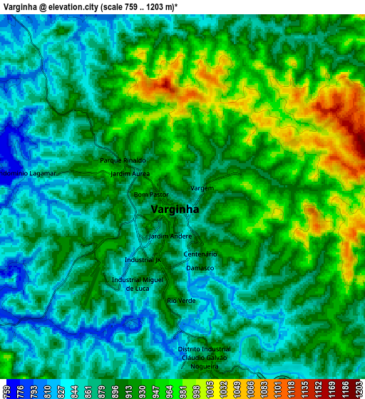 Zoom OUT 2x Varginha, Brazil elevation map