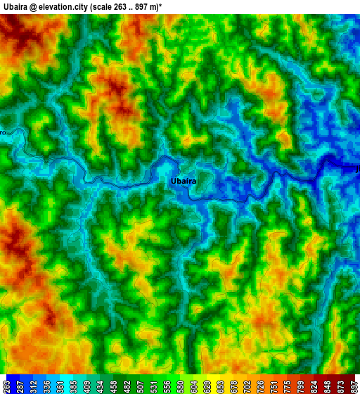 Zoom OUT 2x Ubaíra, Brazil elevation map