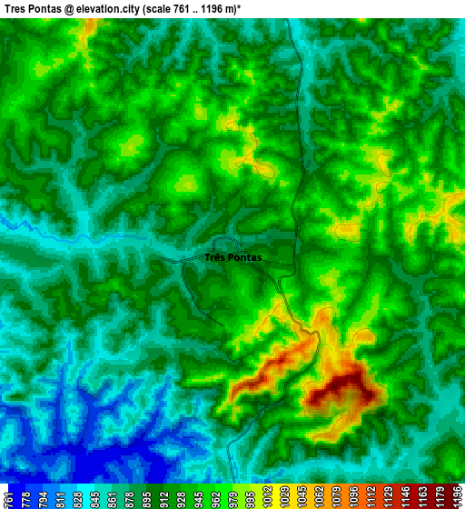 Zoom OUT 2x Três Pontas, Brazil elevation map