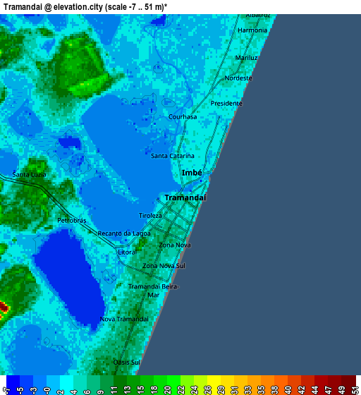 Zoom OUT 2x Tramandaí, Brazil elevation map