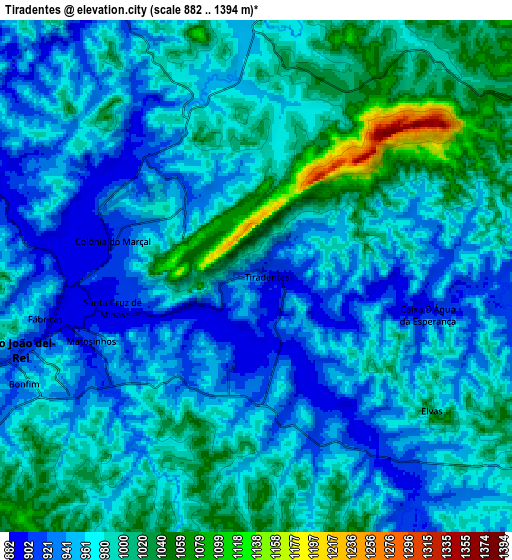 Zoom OUT 2x Tiradentes, Brazil elevation map