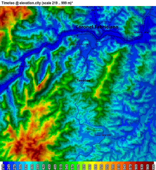 Zoom OUT 2x Timóteo, Brazil elevation map
