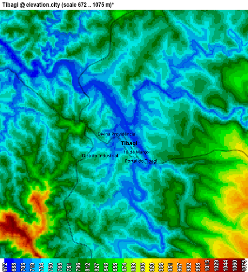 Zoom OUT 2x Tibagi, Brazil elevation map