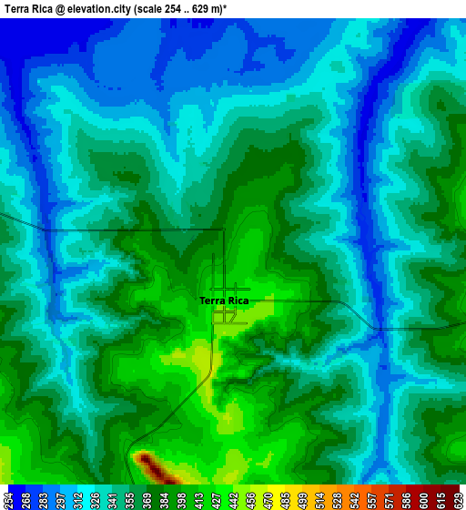 Zoom OUT 2x Terra Rica, Brazil elevation map
