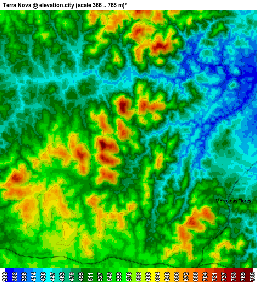 Zoom OUT 2x Terra Nova, Brazil elevation map