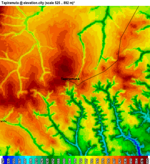 Zoom OUT 2x Tapiramutá, Brazil elevation map