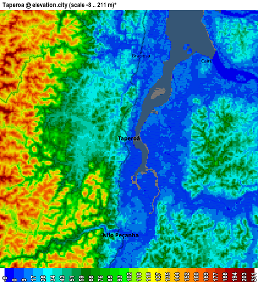 Zoom OUT 2x Taperoá, Brazil elevation map