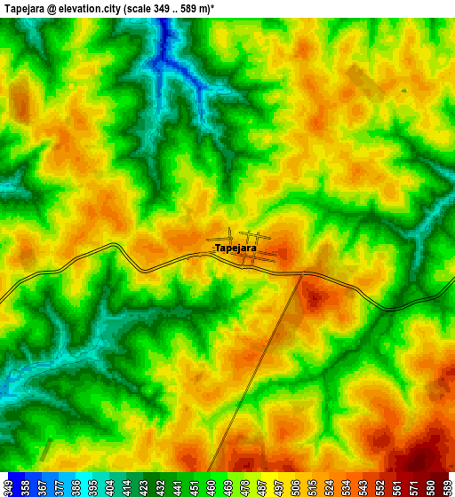 Zoom OUT 2x Tapejara, Brazil elevation map