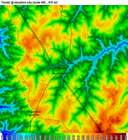 Zoom OUT 2x Tanabi, Brazil elevation map