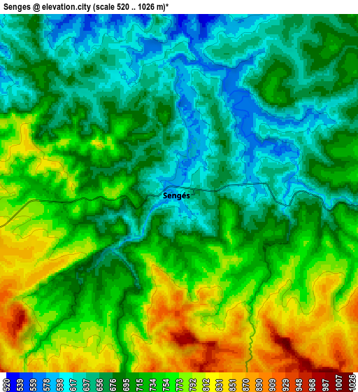 Zoom OUT 2x Sengés, Brazil elevation map