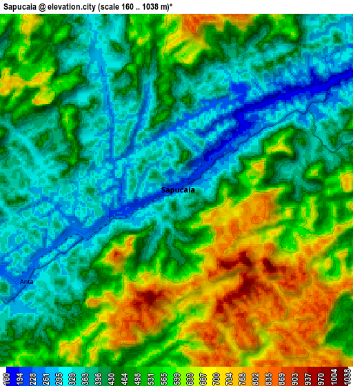 Zoom OUT 2x Sapucaia, Brazil elevation map