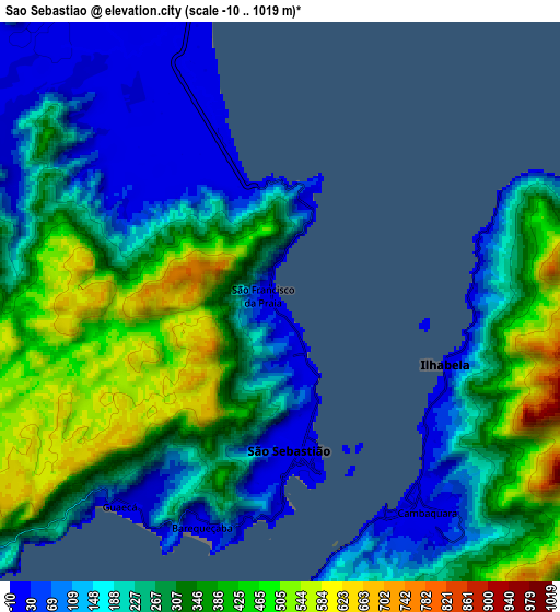 Zoom OUT 2x São Sebastião, Brazil elevation map